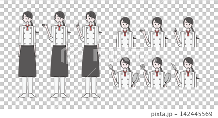 廚師與主廚【女性專業人士插畫集】 廚師與主廚【女性專業人士插畫集】 142445569
