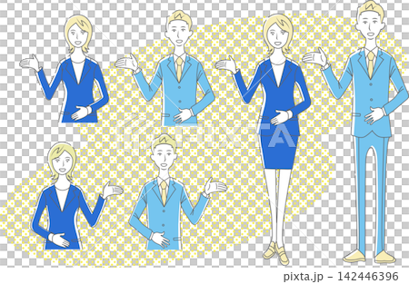 一組商務人士擺姿勢的插畫 一組商務人士擺姿勢的插畫 142446396