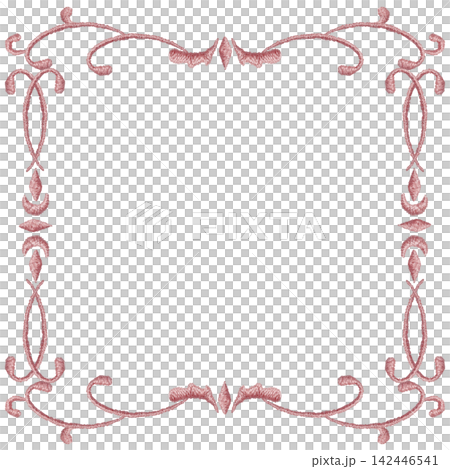 [Classical Decorated Frame] Hand-Embroidered Illustration Material 142446541