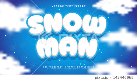Snowman 3d editable text effect template Snowman 3d editable text effect template 142446969