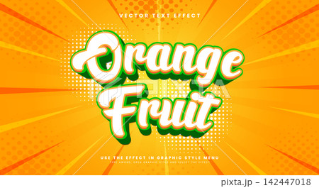 Orange Fruit 3d editable text effect Template 142447018