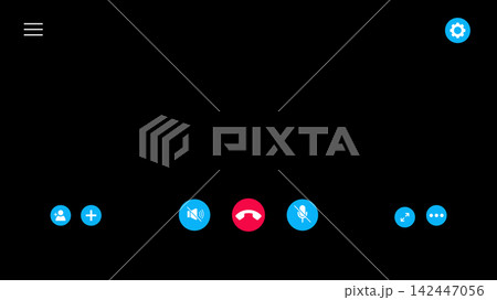 Smart call screen icon set Smart call screen icon set 142447056