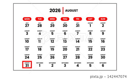 The date August 31st, 2026 The date August 31st, 2026 142447074