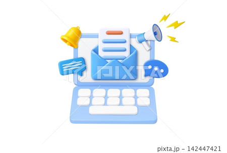 3d Email Marketing Campaign and Online Notification Concept 3d Email Marketing Campaign and Online Notification Concept 142447421