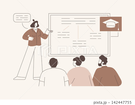 Doctoral thesis defense isolated cartoon vector illustrations. 142447755