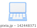 3d Modern computer monitor with keyboard 142448371