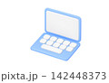 Modern computer monitor with keyboard. 142448373
