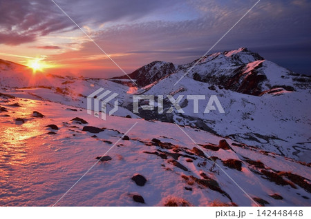 夕日に染まる立山・大日岳 夕日に染まる立山・大日岳 142448448