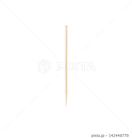 つまようじ_一本の木製の爪楊枝_白背景 142448770