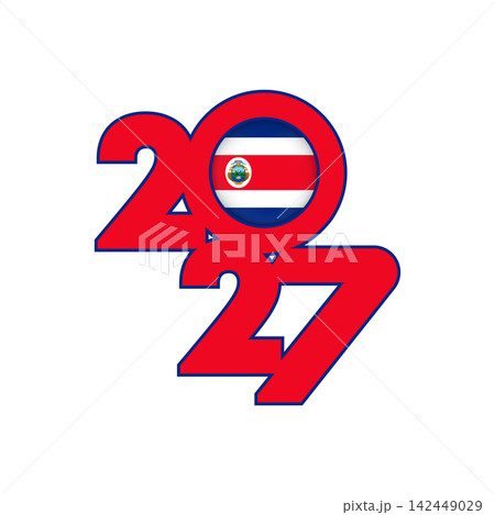 2027 banner with Costa Rica flag inside. 142449029