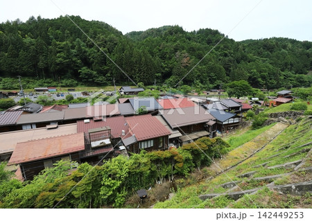 長野 南木曽 妻籠宿 重伝建地区の古い街並み 長野 南木曽 妻籠宿 重伝建地区の古い街並み 142449253