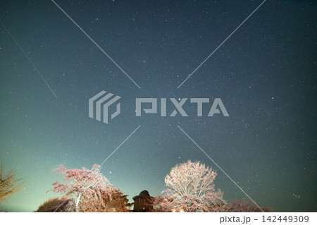 兵庫 猪名川天文台と桜の風景 兵庫 猪名川天文台と桜の風景 142449309