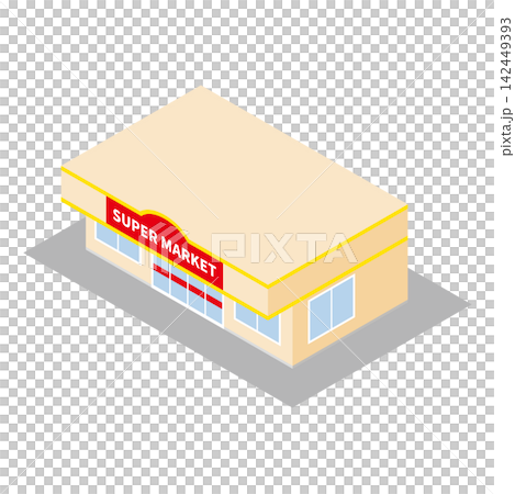 Isometric illustration of a supermarket Isometric illustration of a supermarket 142449393