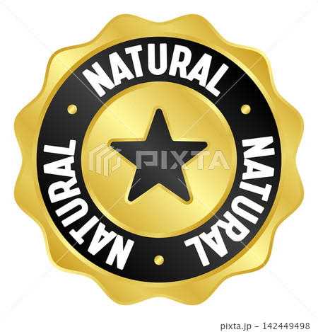 natural golden badge. natural gold seal or medal natural golden badge. natural gold seal or medal 142449498