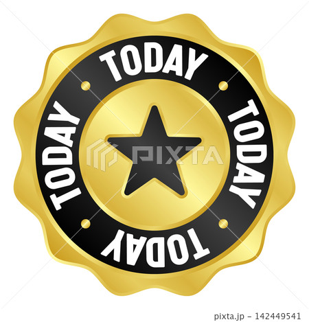 today golden badge. today gold seal or medal today golden badge. today gold seal or medal 142449541
