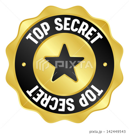 top secret golden badge. top secret gold seal or medal top secret golden badge. top secret gold seal or medal 142449543