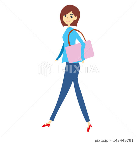 歩く女性 歩く女性 142449791