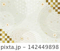 和柄と和紙背景 142449898