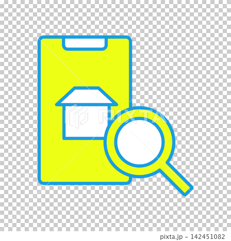 An icon depicting a property search using a smartphone. An icon depicting a property search using a smartphone. 142451082