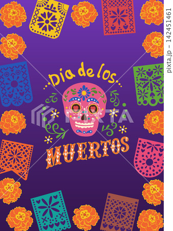 Dia de los Muertos poster skull frame Dia de los Muertos poster skull frame 142451461