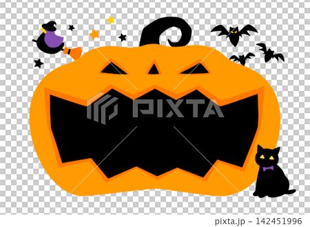 Halloween pumpkin frame with space for Halloween copy - Halloween title background Halloween pumpkin frame with space for Halloween copy - Halloween title background 142451996