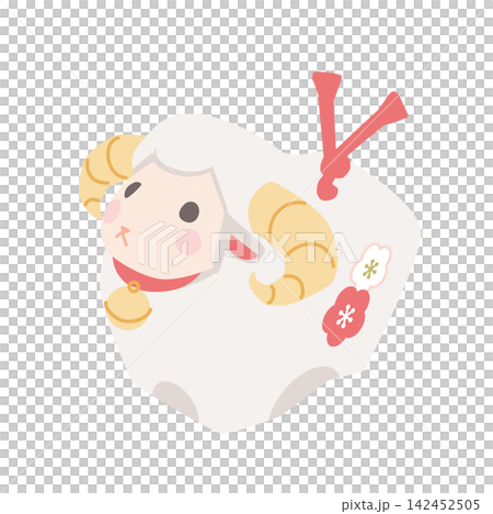 Isometric illustration of a sheep figurine Isometric illustration of a sheep figurine 142452505