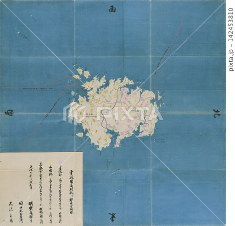 江戸時代の古地図　1838年（天保9年）　天保国絵図・壱岐国（現在の長崎県壱岐市） 142453810