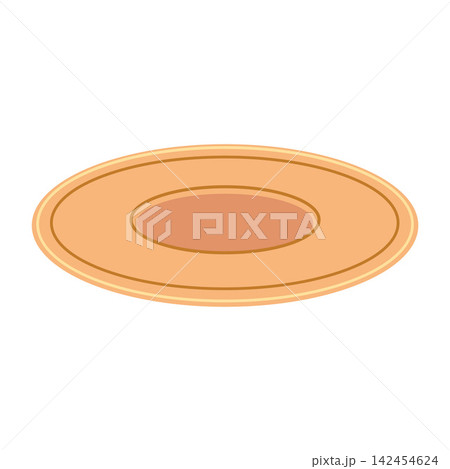 Simple empty plate in warm tones. Vector illustration isolated on white background, hand drawn, flat design 142454624