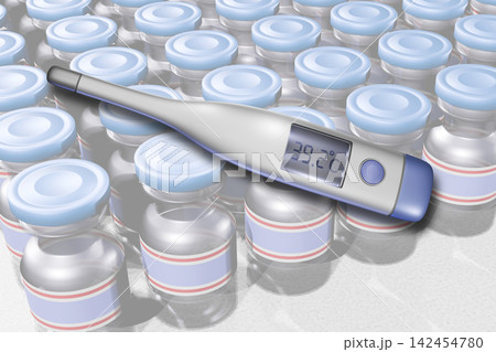 体温計　thermometer 　ワクチンイメージ Vaccine 142454780