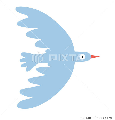 Flying bird silhouette. Simple wildlife vector illustration for nature, freedom and outdoor design Flying bird silhouette. Simple wildlife vector illustration for nature, freedom and outdoor design 142455576