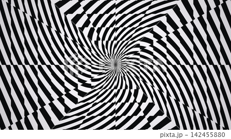 Black and white spiral pattern with stripes Black and white spiral pattern with stripes 142455880