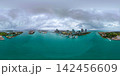 Landscape aerial Miami marina cityscape. Luxury panoramic view Florida. Miami south beach aerial panorama. Panoramic landscape of Miami south beach, Florida. Aerial panorama view on marina 142456609