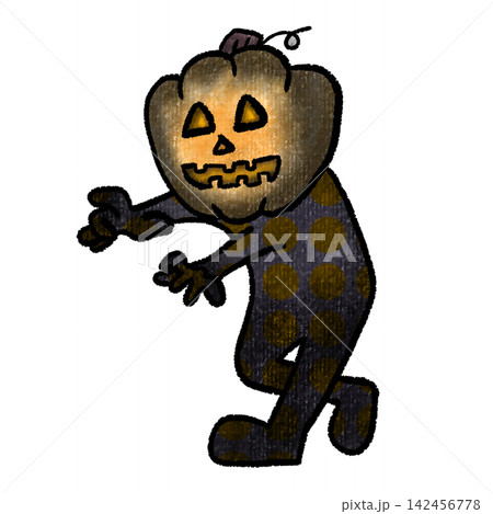 ジャック・オ・ランタンのキャラクターイラスト ハロウィン かぼちゃお化け ジャック・オ・ランタンのキャラクターイラスト ハロウィン かぼちゃお化け 142456778