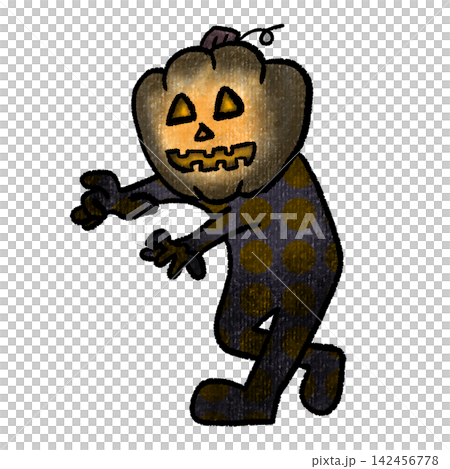 ジャック・オ・ランタンのキャラクターイラスト ハロウィン かぼちゃお化け ジャック・オ・ランタンのキャラクターイラスト ハロウィン かぼちゃお化け 142456778