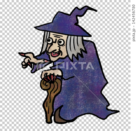 女巫角色插畫,萬聖節,蠟筆風格。 女巫角色插畫,萬聖節,蠟筆風格。 142456780