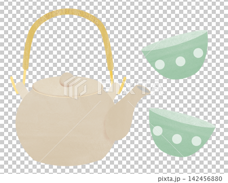 急須と湯呑みのイラスト 急須と湯呑みのイラスト 142456880