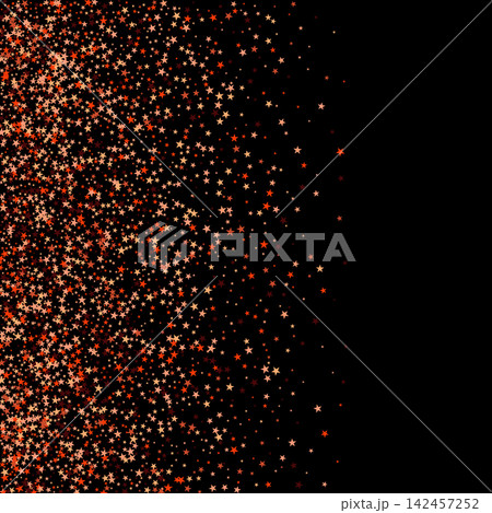 Bright orange and red stars scattered on a dark black background vector illustration. eps 10 Bright orange and red stars scattered on a dark black background vector illustration. eps 10 142457252