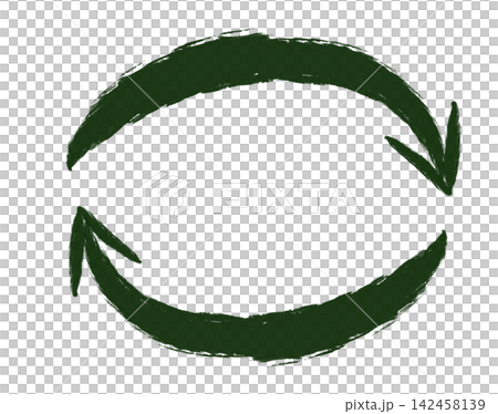 Hand-drawn green brushstroke design with a botanical feel, featuring a two-way circular arrow (PNG transparent background, background removed). Hand-drawn green brushstroke design with a botanical feel, featuring a two-way circular arrow (PNG transparent background, background removed). 142458139