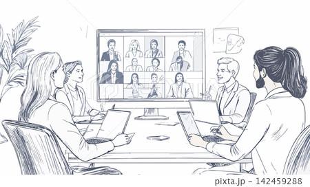 Business people having video conference online meeting Business people having video conference online meeting 142459288