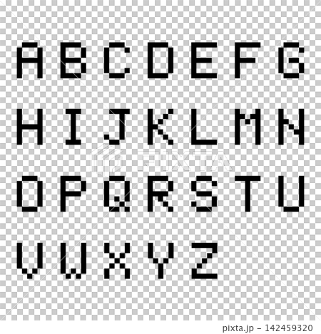 アウトラインで表現されたシンプルな英語のアルファベット文字 142459320