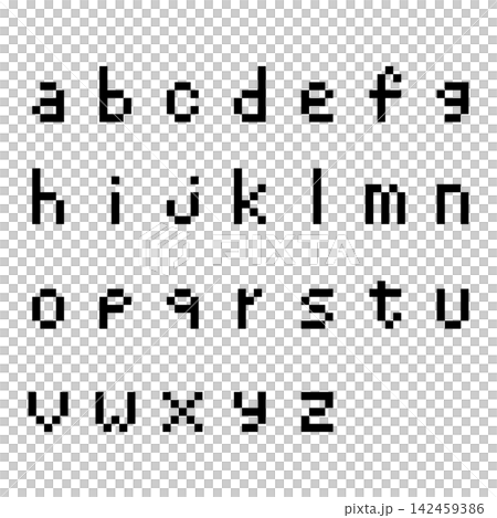 Small lowercase English alphabet letters represented as outlines 142459386