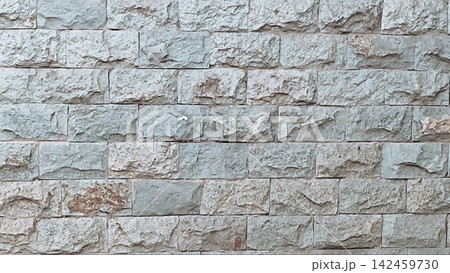 Grey Rough Stone Brick Wall Texture Background 142459730