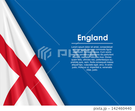 English waving national flag background and placeholder text. Vector illustration. English waving national flag background and placeholder text. Vector illustration. 142460440
