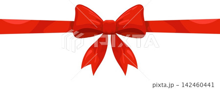 Red ribbon bow knot 142460441