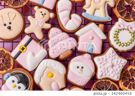 Sweet, colorful, homemade Christmas gingerbread cookies. Christmas gingerbread cookies Sweet, colorful, homemade Christmas gingerbread cookies. Christmas gingerbread cookies 142460458