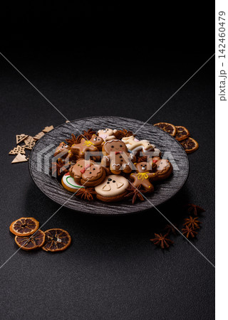 Sweet, colorful, homemade Christmas gingerbread cookies. Christmas gingerbread cookies Sweet, colorful, homemade Christmas gingerbread cookies. Christmas gingerbread cookies 142460479