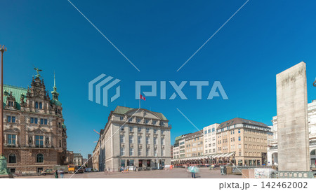 Panorama showing a building of the Hamburg City Hall timelapse, the seat of the government of Hamburg, Germany Panorama showing a building of the Hamburg City Hall timelapse, the seat of the government of Hamburg, Germany 142462002