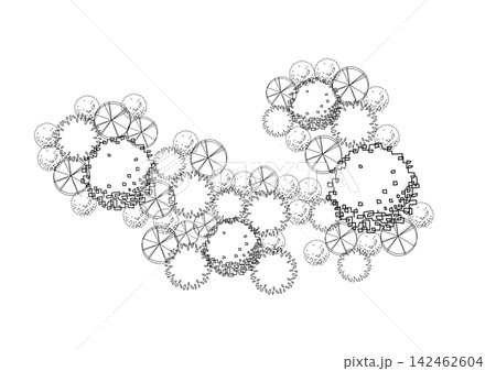 architecture drawing plant tree top view plan black vegetation vector. design nature architectural landscape set element illustration bush architecture drawing plant tree top view plan black vegetation vector. design nature architectural landscape set element illustration bush 142462604