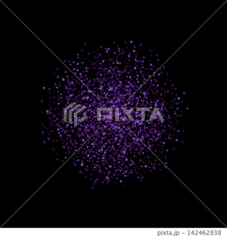 Abstract purple sphere made of small shiny dots on a black background. Eps 10 142462838