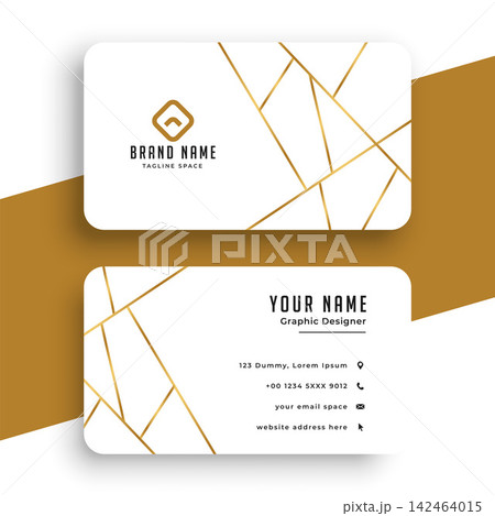 elegant white and gold business card template elegant white and gold business card template 142464015
